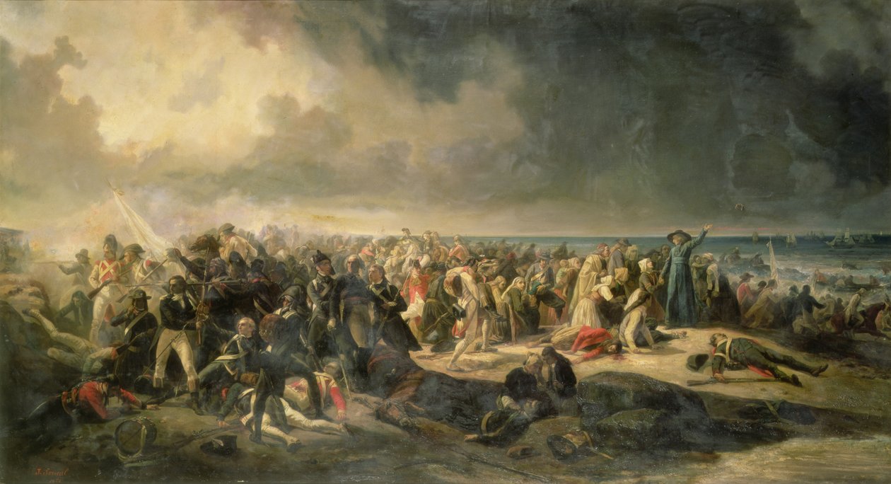 1895年，1795年在基伯龙登陆的场景 作者 让·索里耶尔