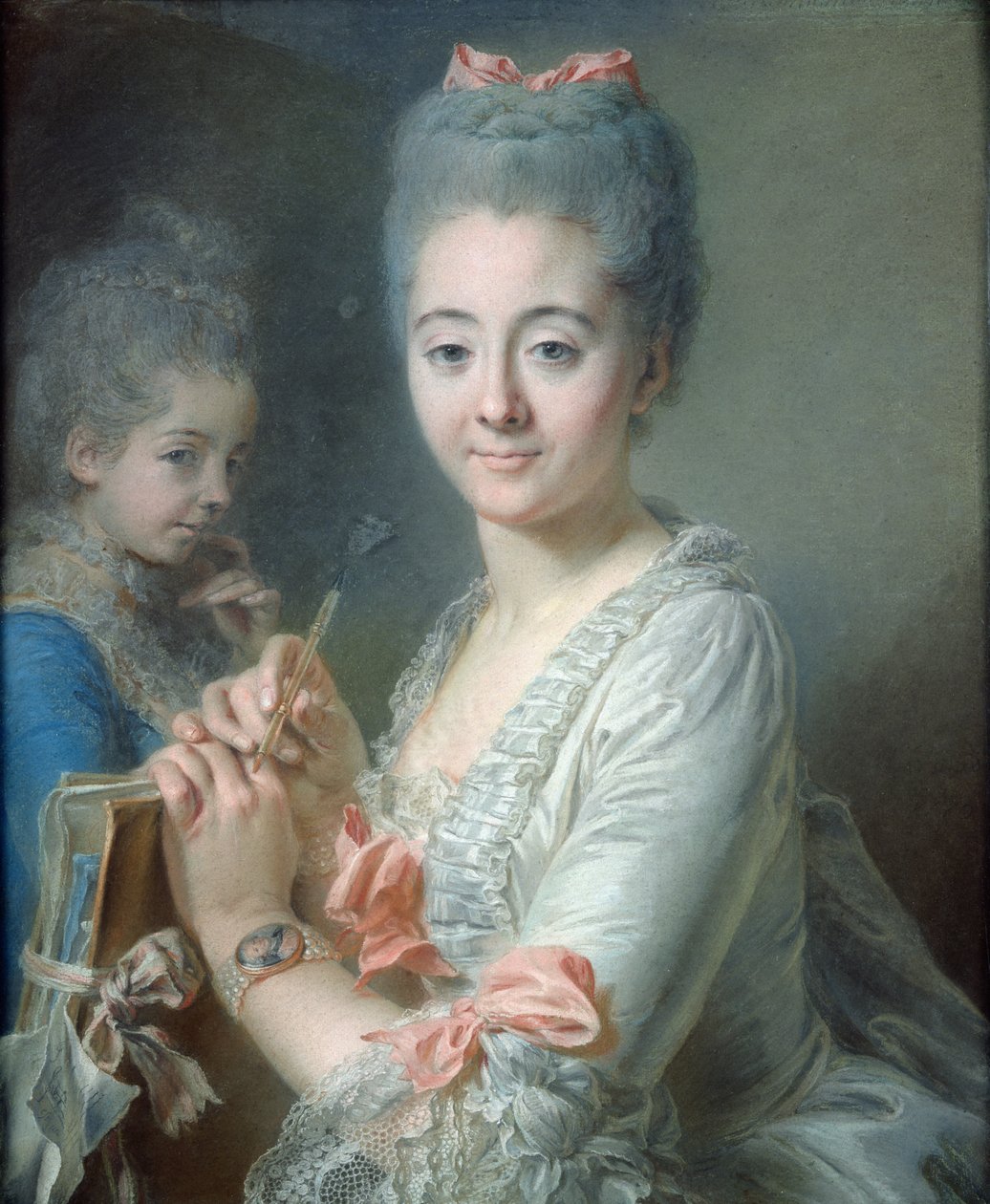 西奥多·拉克鲁瓦夫人画了她女儿的肖像，Suzanne Felicite（纸上粉彩） 作者 让·瓦拉德
