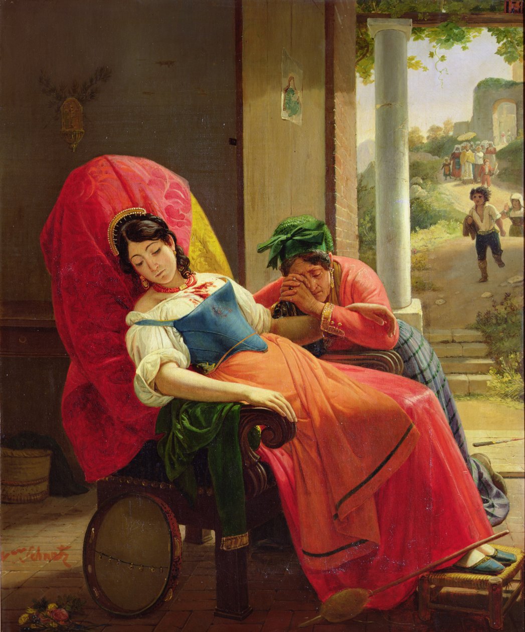 被暗杀的女人，1824年 作者 让·维克多·施耐茨