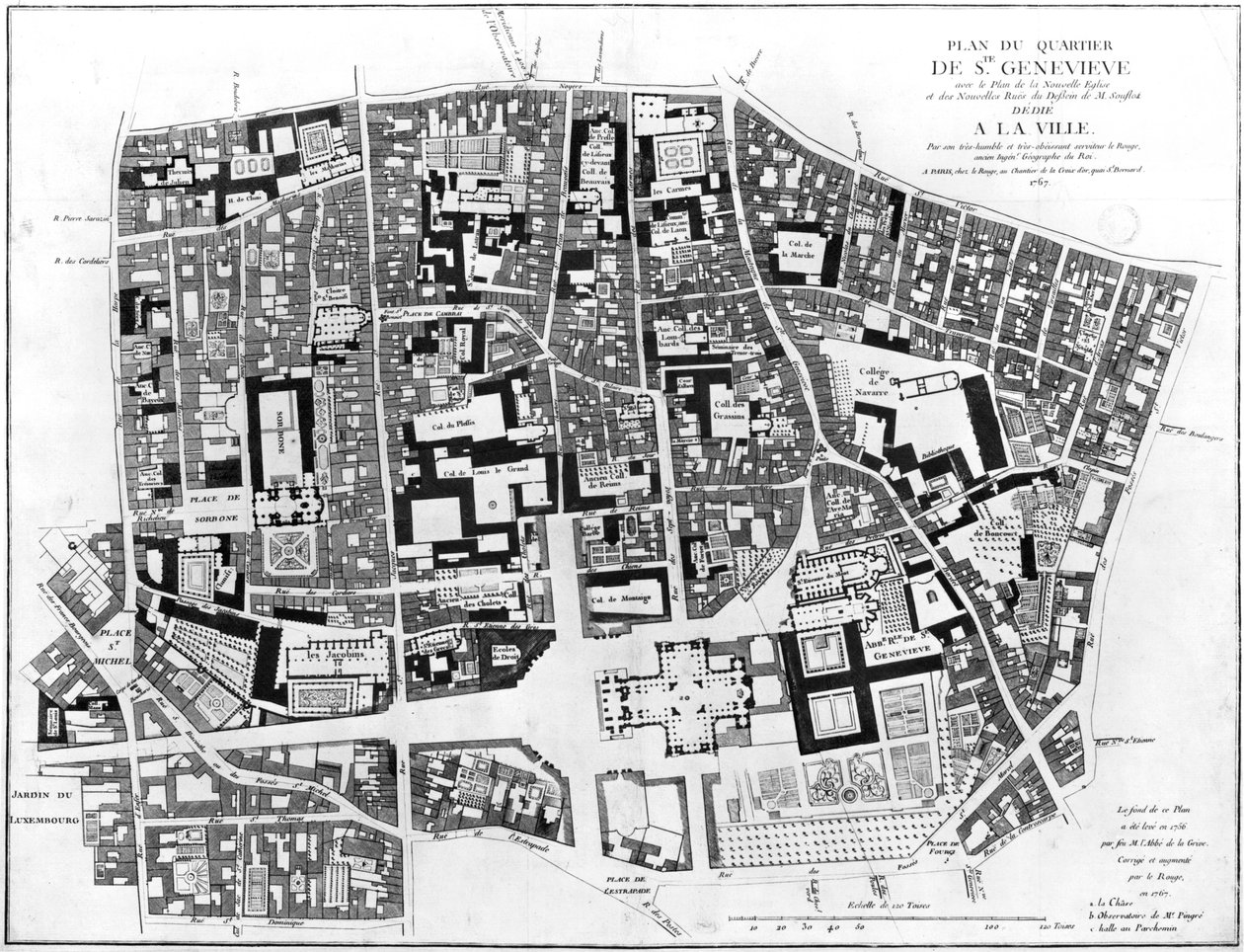 1756年巴黎圣吉纳维芙地区地图 作者 让·德拉格里夫