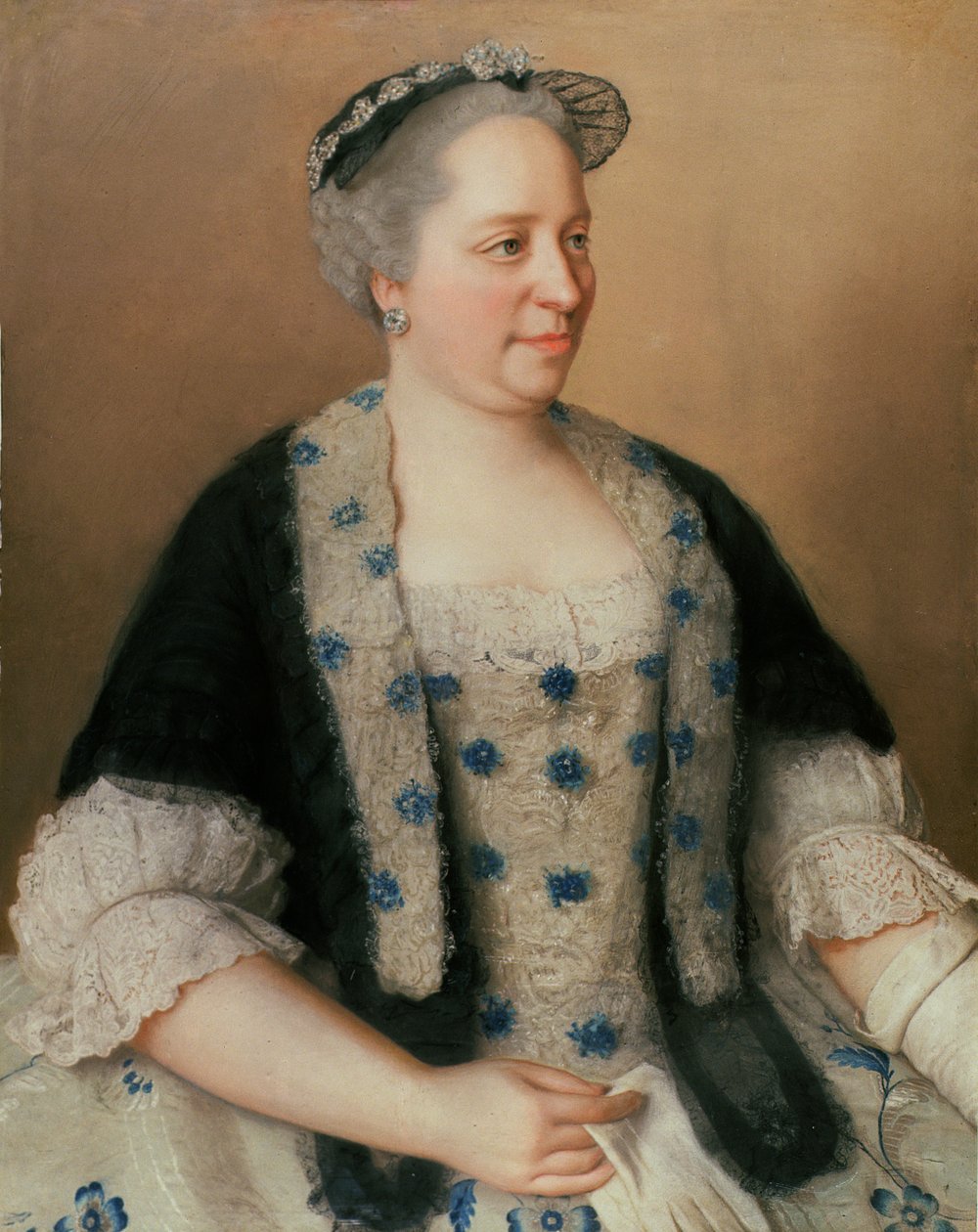 玛丽亚·特蕾莎女皇的肖像（1717-80）（纸上粉彩） 作者 让·埃蒂安·利奥塔