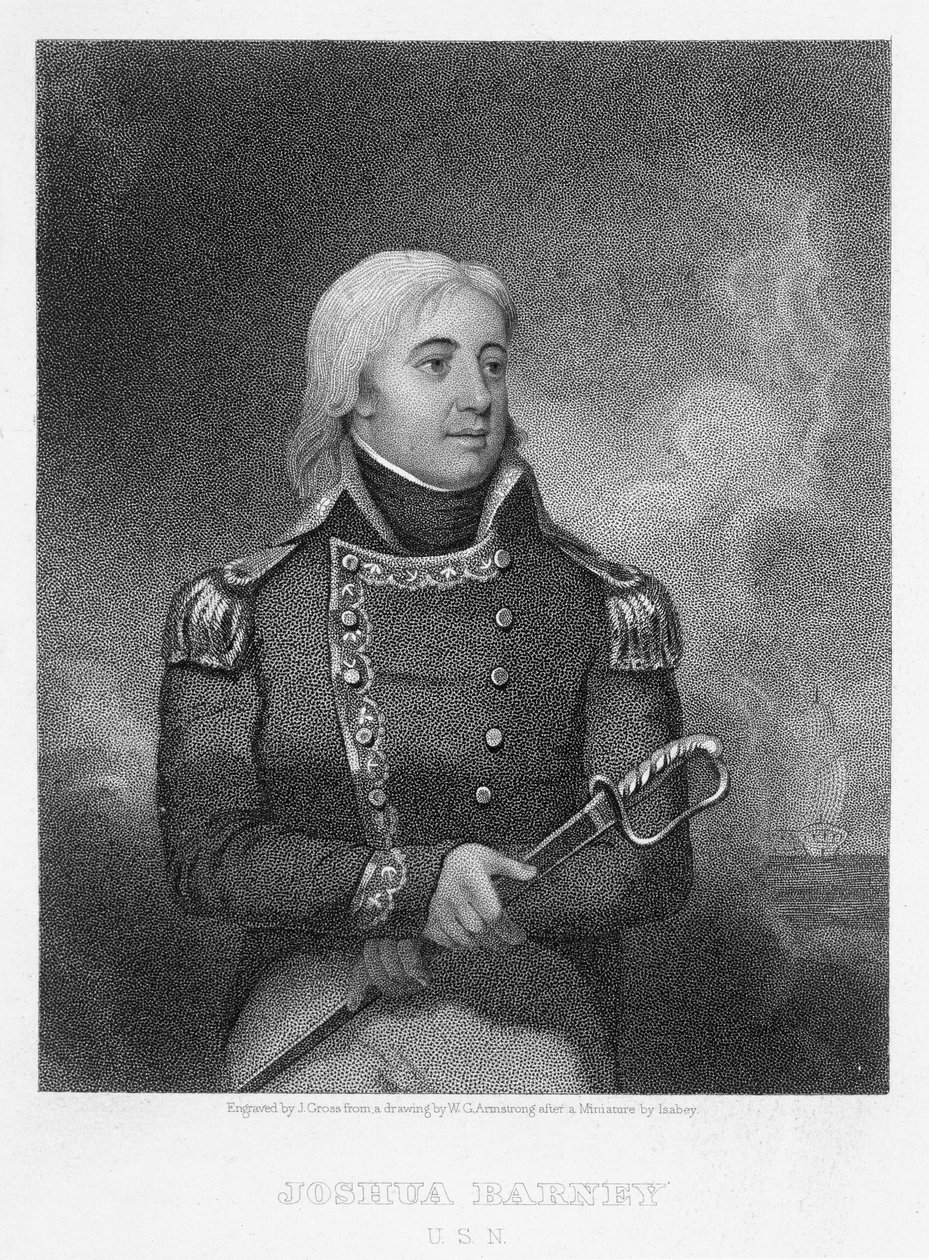 Joshua Barney（1759-1818），由J. Gross在William G. Armstrong（1823-90）的原始缩影复制后刻 作者 让-巴蒂斯特·伊萨贝