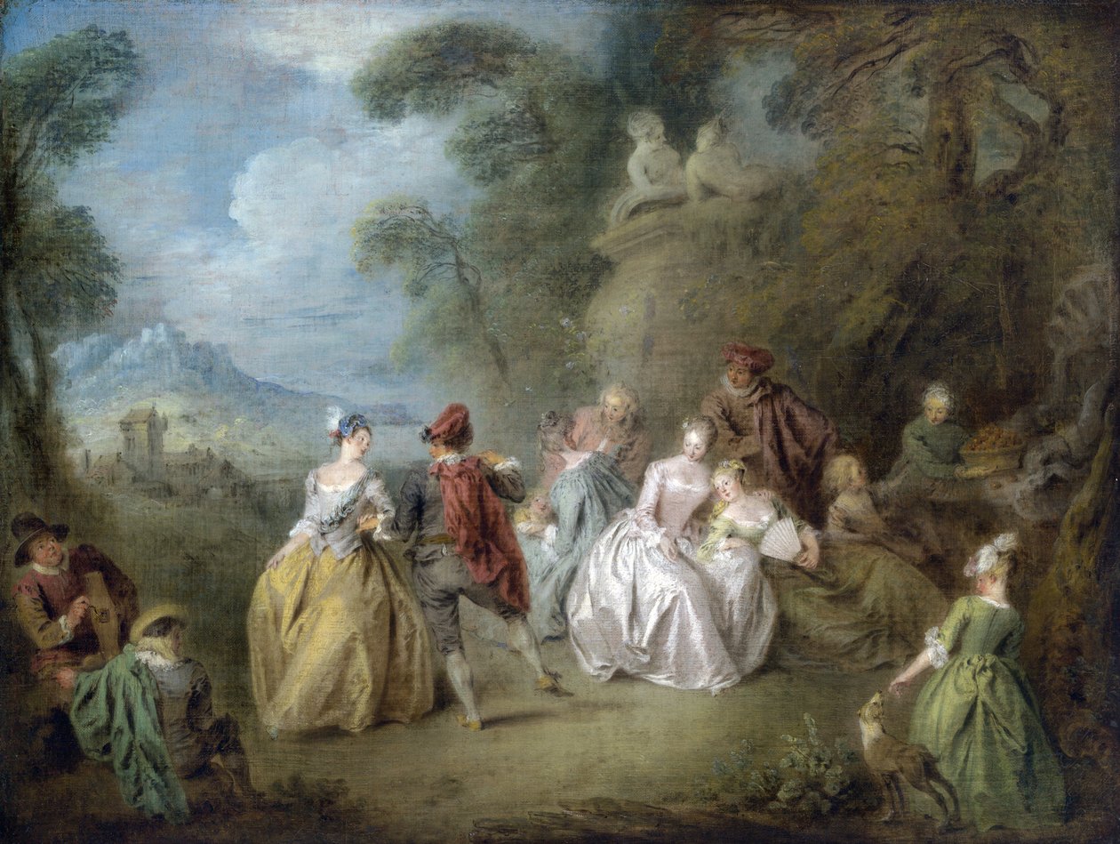 Courting Scene in a Park，c.1730-35 作者 让·巴蒂斯特·约瑟夫·帕特