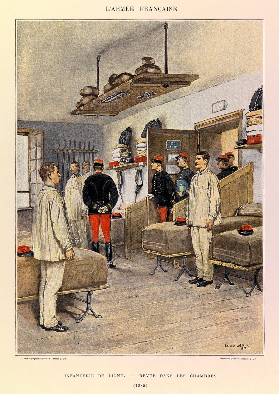 儒勒-理查德上尉的法国军队的类型和制服，由爱德华-迪特尔（1848-1912）绘制。线性步兵。在1885年的会议上的评论，私人收藏 作者 让·巴蒂斯特·爱德华·Detaille
