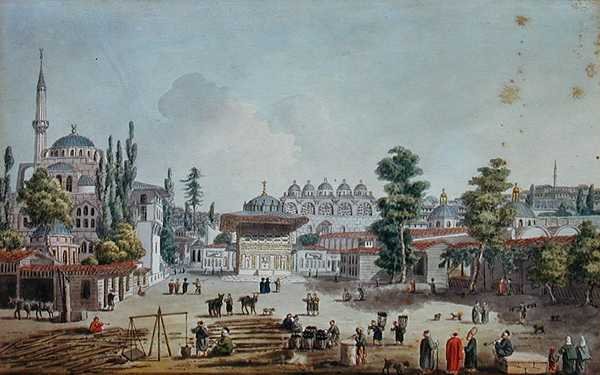 卡拉科伊的托普哈恩景观（纸上水彩画 作者 让·巴蒂斯特·希勒（Jean Baptiste Hilair）