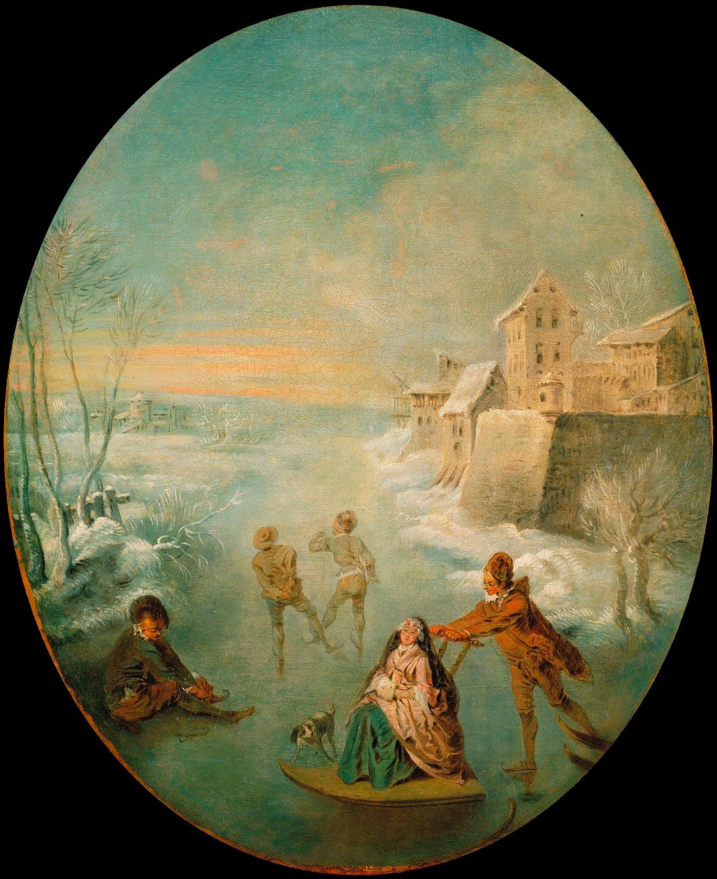 Hiver - Winter - 绘画：Jean Baptiste (Jean-Baptiste) Pater (1695-1736) - 约 1725 - 布面油画 - 64,8x53,8 - 巴塞罗那加泰罗尼亚国家艺术博物馆 作者 让·巴蒂斯特·约瑟夫·帕特