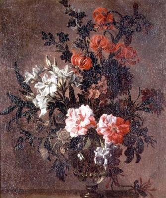静物，百合花和其他花卉 作者 让-巴蒂斯特·莫努瓦耶