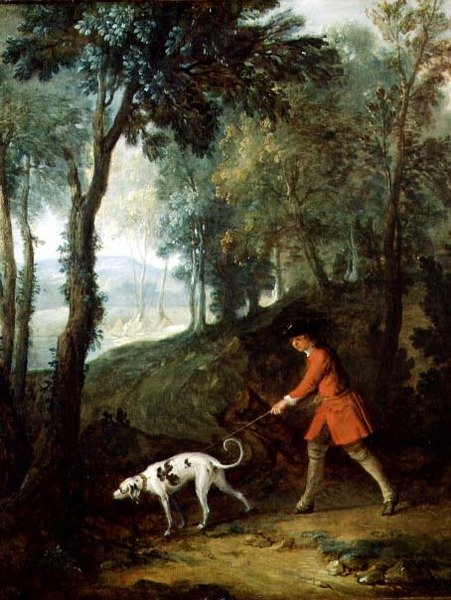 带着狗链的狩猎者，约1727年（布面油画 作者 让·巴蒂斯特·奥德里（Jean Baptiste Oudry）