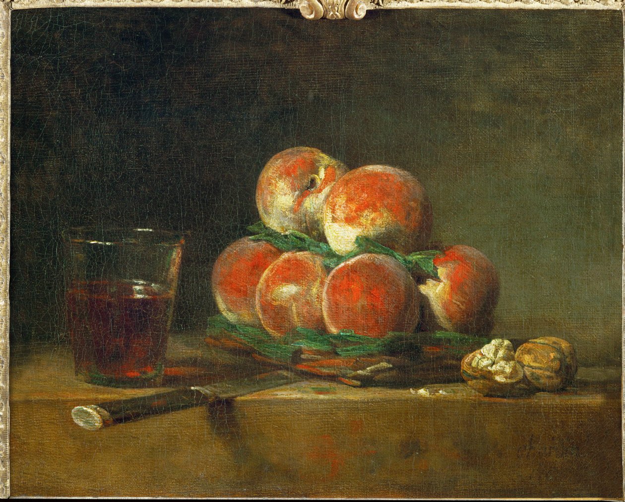 Panier de peches - 装桃子的篮子... 作者 让·巴蒂斯特·西蒙·夏尔丹