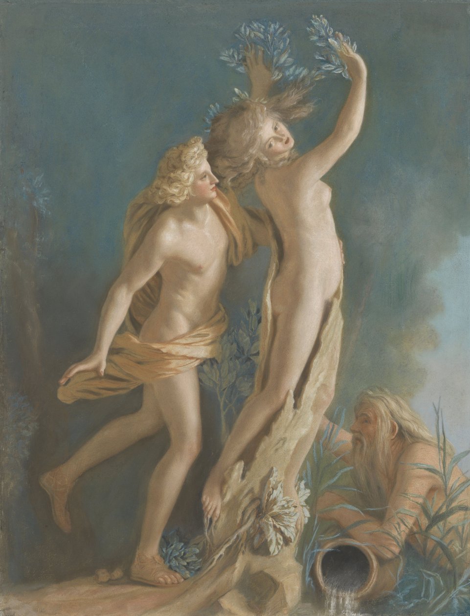 阿波罗和达芙妮，1736年在洛杉矶Borghese的Galleria Borghese的Lorenzo Bernini的大理石集团之后 作者 让·埃蒂安·利奥塔