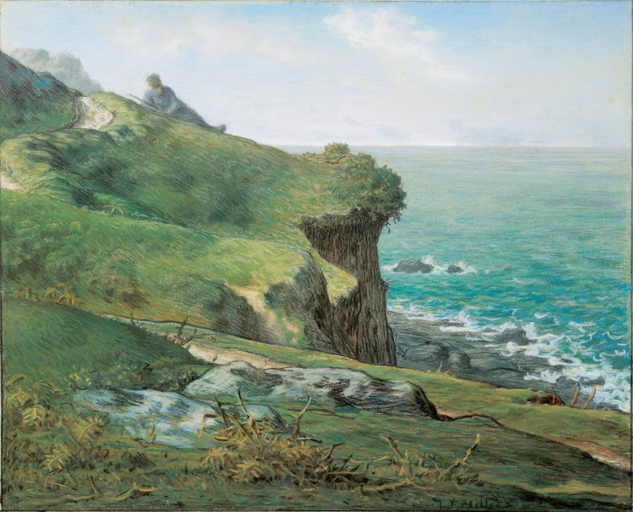 让-弗朗索瓦-米莱（1814-1875 年）笔下的格里维尔悬崖 作者 让·弗朗索瓦·米勒