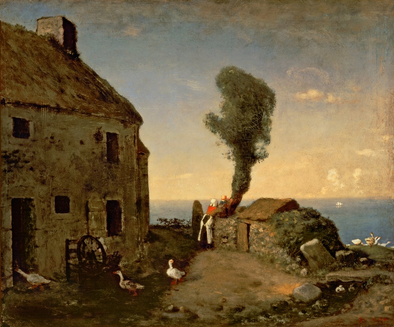 米勒在格鲁希的出生地，让-弗朗索瓦·米勒（Jean-Francois Millet，1814-1875 年）创作，46x56 厘米。 作者 让·弗朗索瓦·米勒
