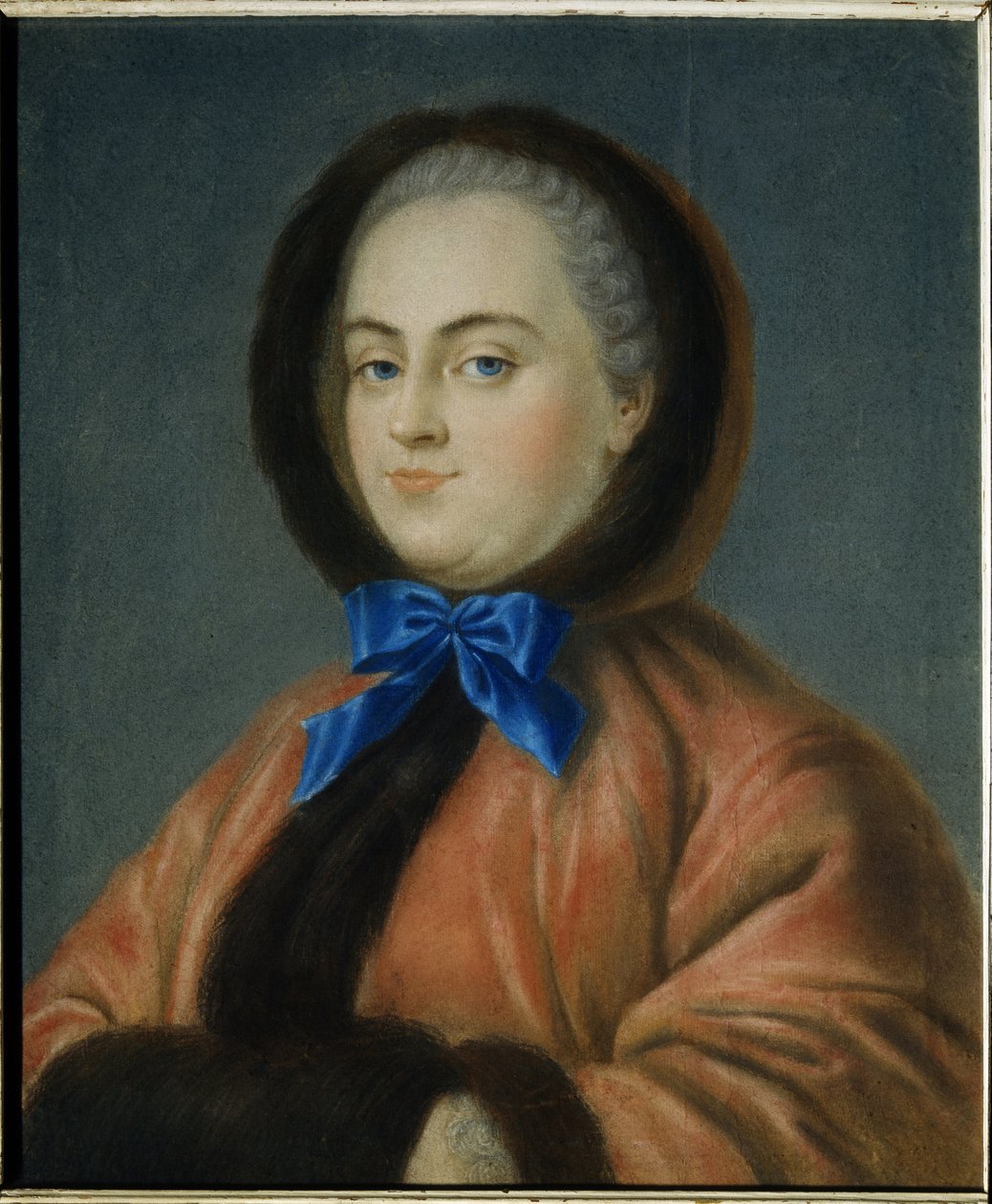 冬季达莉亚-阿列克谢耶夫娜-戈利岑娜公主肖像（1724-1798 年）。(Winter. Daria Alexeyevna Golitsyna 公主肖像）。让-弗朗索瓦-萨姆索瓦（Jean Francois Samsois，活跃于 18 世纪中期）的作品，纸板上的粉彩画。 作者 让·弗朗索瓦·萨姆索瓦