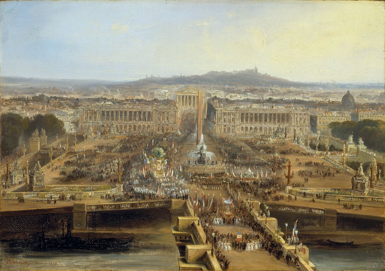 新宪法庆典，协和广场，1848 年 5 月 21 日（布面油画） 作者 让·雅克·尚宾