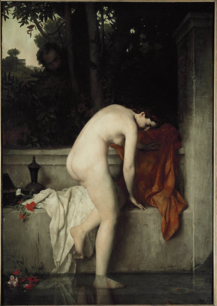 乔斯特·苏珊娜（Chaste Suzanne），也称为沐浴中的苏珊娜-让·雅克·亨纳（Jean Jacques Henner）绘画 作者 让-雅克·亨纳