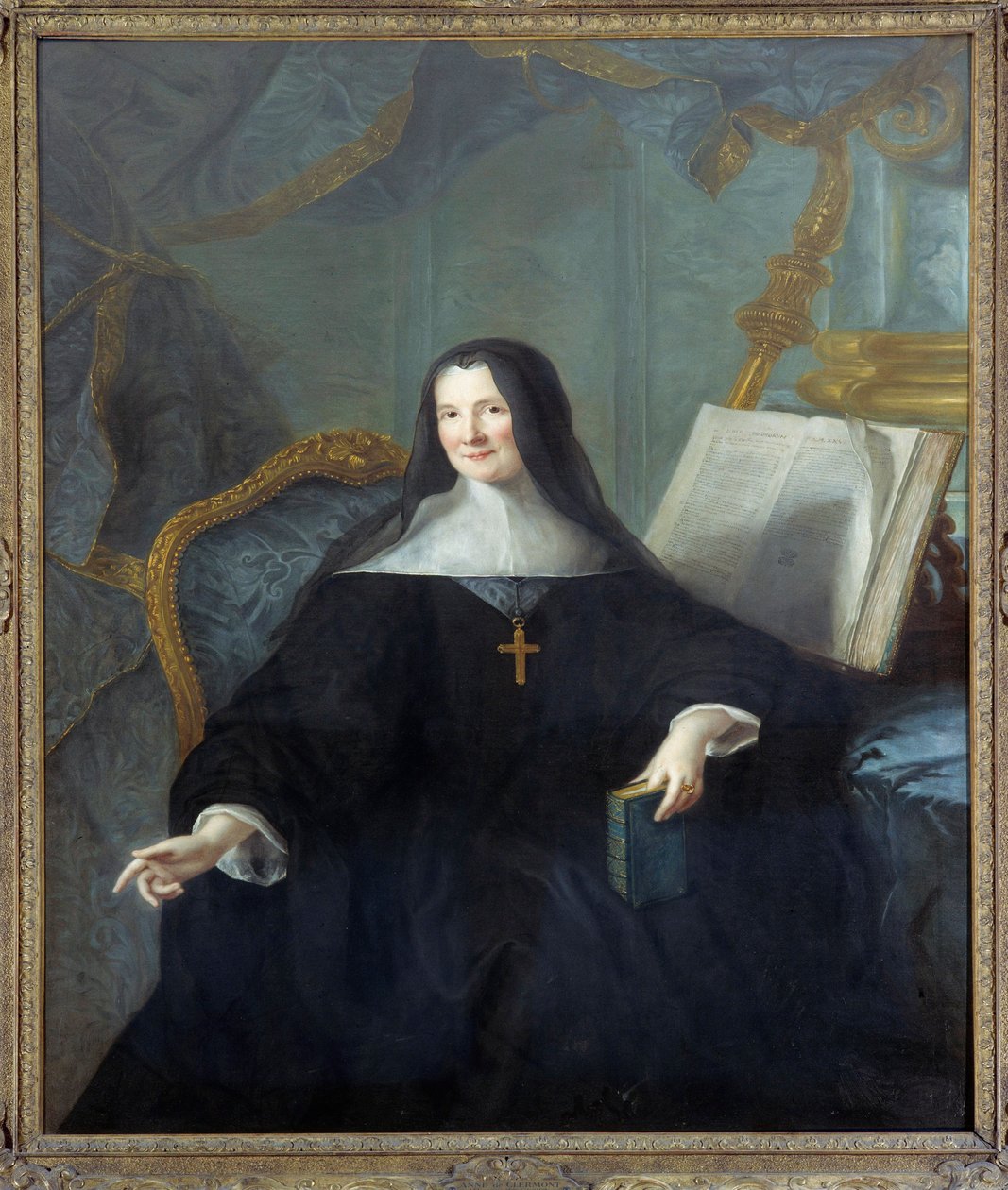 Anne Geyssans de Clermont-Chatte (Clermont Chatte) 的肖像，Chelles 修道院 (d. 1789) Jean Marc (Jean-Marc) Nattier (1685-1766) 的画作 Sun 1,46x1,14 m - Anne Geyssans de Clermont 的肖像-Chatte (Clermont Chatte)，Chelles 修道院院长（死于 1 作者 让·马克·纳蒂尔