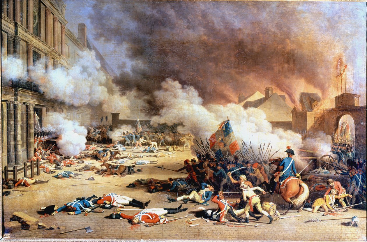 Taken from the Palais des Tuileries, courtyard of the Carrousel, August 10 作者 吉恩（后）杜普莱西斯·贝托（Duplessis Bertaux）