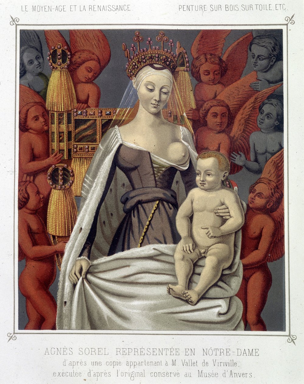 艾格尼丝-索雷尔(1422-1450)(马恩河畔博特女士)(Beaute-sur-Marne)在圣母院的代表作 作者 让（后）福凯
