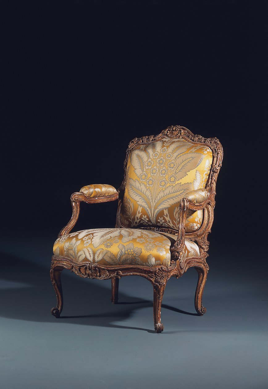 一对路易十五的作品之一，la reine（木材和纺织品） 作者 尚（1737-63年）古登（Gourdin）