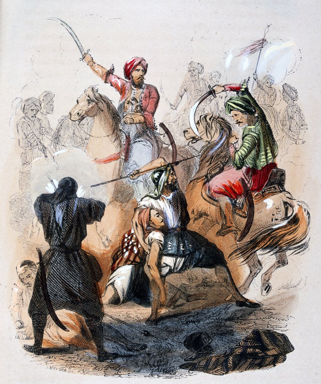 易卜拉欣-帕夏（Ibrahim Pasha，1789-1848 年）在打击瓦哈比派的战场上 作者 让·阿道夫·博斯