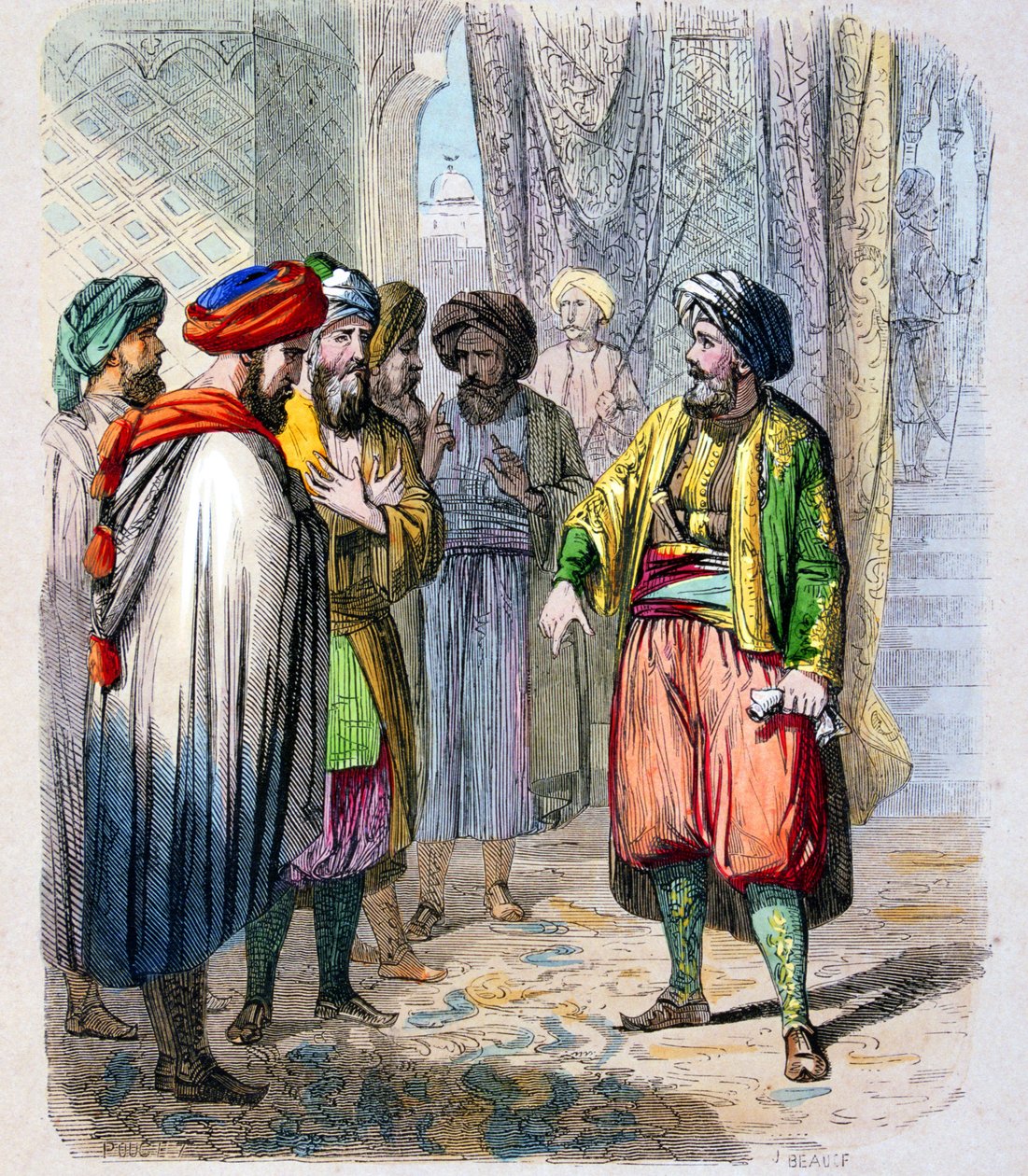 Mehemet Ali (1769-1849) recoit des messages de son fils en campagne en Arabie - 穆罕默德-阿里-帕夏（Muhammad Ali Pasha）或穆罕默德-阿里（Mehmet Ali）收到了儿子在阿拉伯战役中发来的消息。为了确保击败阿拉伯的反对派，穆罕默德-阿里派遣他的儿子伊布-阿里（Ib Ali）前往阿拉伯。 作者 让·阿道夫·博斯