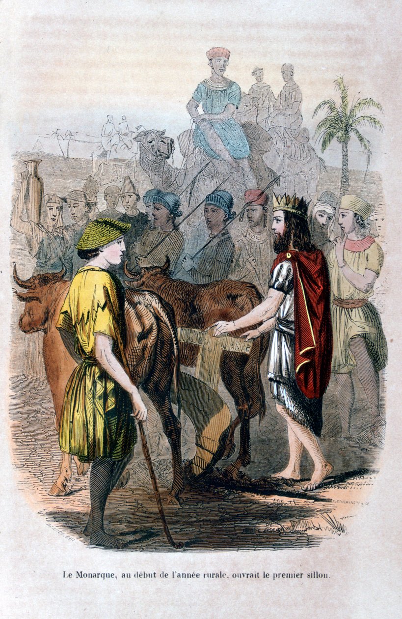 帝王，在农村的年初，打开了第一次犁沟，1847年 作者 让·阿道夫·博斯