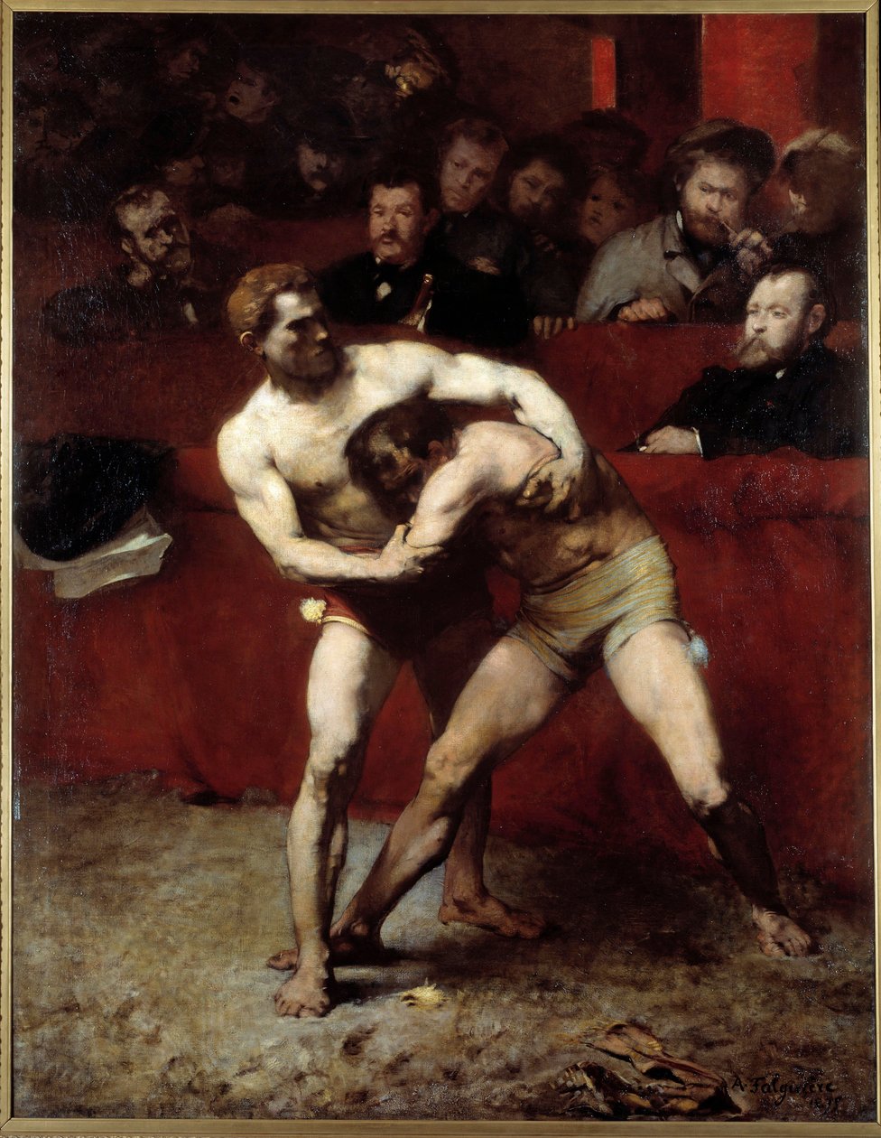 摔跤手 画作：Alexande Falguiere (1831-1900) 1875 太阳。1,91x2,4米 巴黎，奥赛博物馆 作者 让·亚历山大·约瑟夫·法吉尔