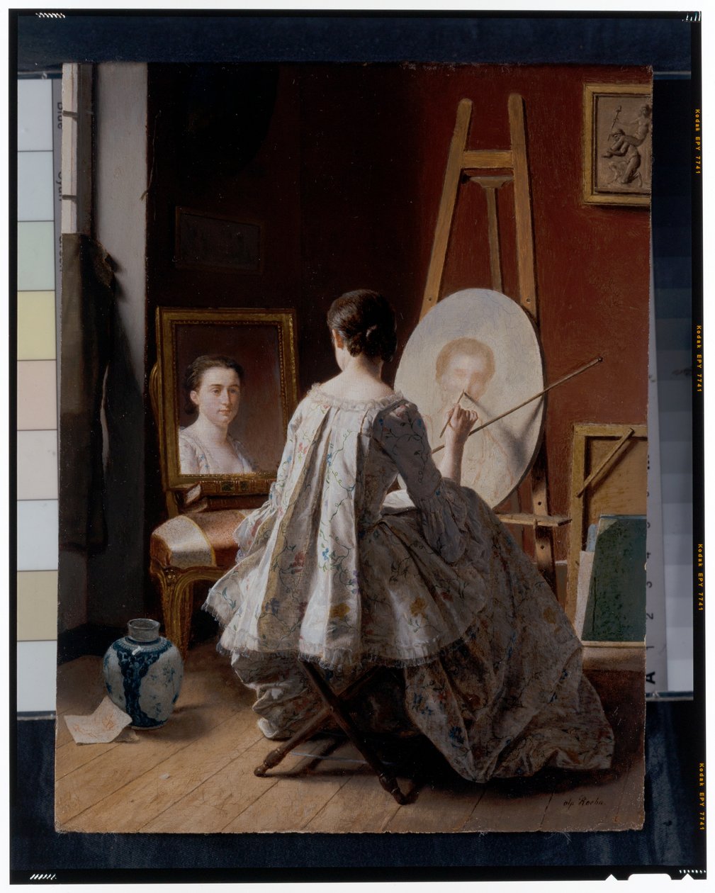 Portrait of an artist painting her self-portrait 作者 让·阿尔方斯·罗恩