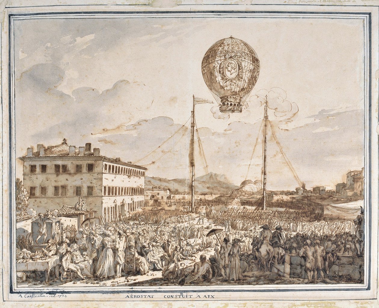 艾克斯建造的浮空器。 普罗旺斯地区艾克斯建造的气球。 Jean Antoine Constantin dit Constantine d