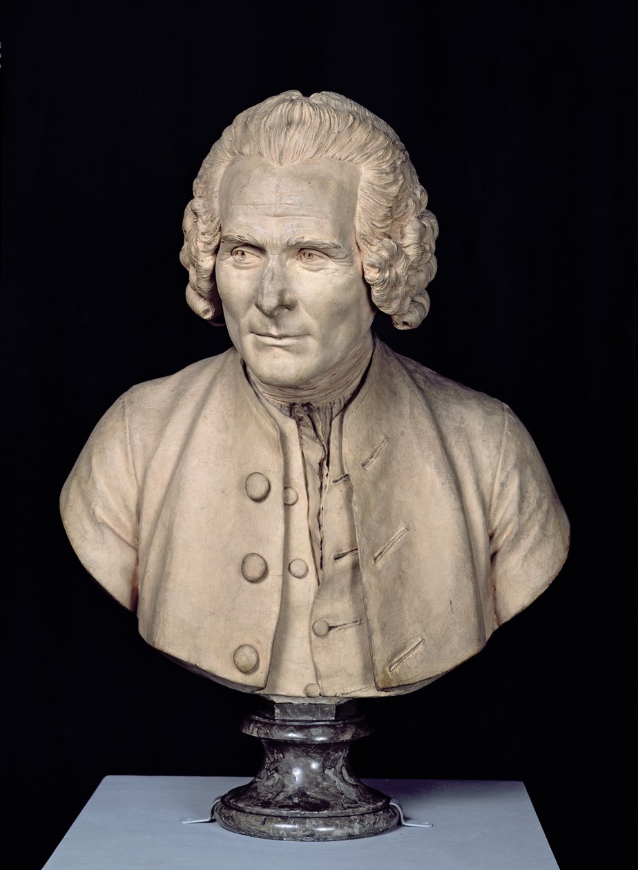 Jean Jacques Rousseau的半身像（1712-78）（兵马俑） 作者 让·安托万·胡顿