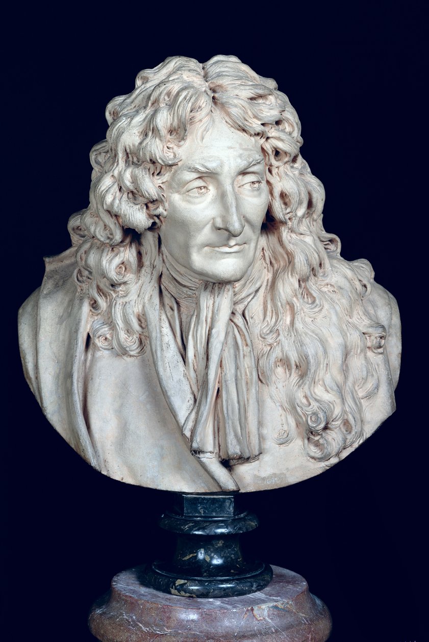 Jean de La Fontaine（1621-95）1692（粘土）的半身像 作者 让·安托万·胡顿