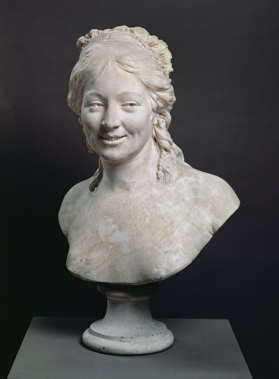 Houdon夫人的肖像半身像，艺术家的妻子，1786年（石膏） 作者 让·安托万·胡顿