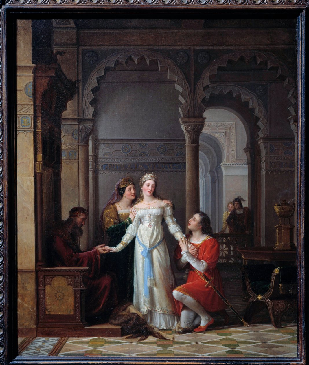 查尔斯·佩罗（Charles Perrault，1628-1703 年）的同名故事的驴皮插图，代表年轻的公主在她父亲的宫殿里爱上了她。 让·安托万·洛朗 (Jean Antoine Laurent) (1763-1832) 1819 年作画。 0,55x0,45 m Bourg en Bresse, musee de 作者 让·安托万·洛朗（Jean Antoine Laurent）