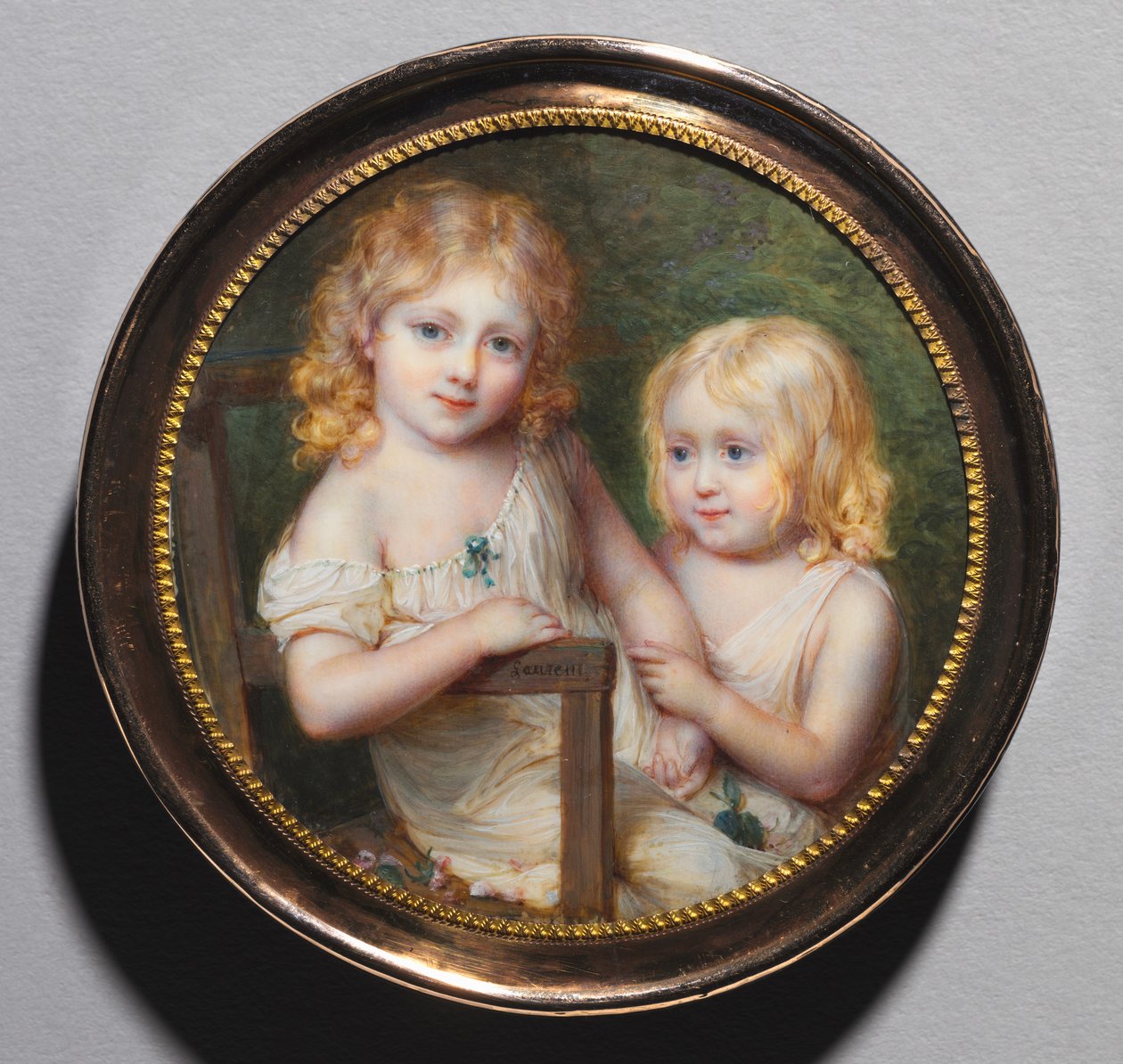 艺术家儿童肖像艾玛和保罗，c。 1795年。 作者 让·安托万·洛朗（Jean Antoine Laurent）