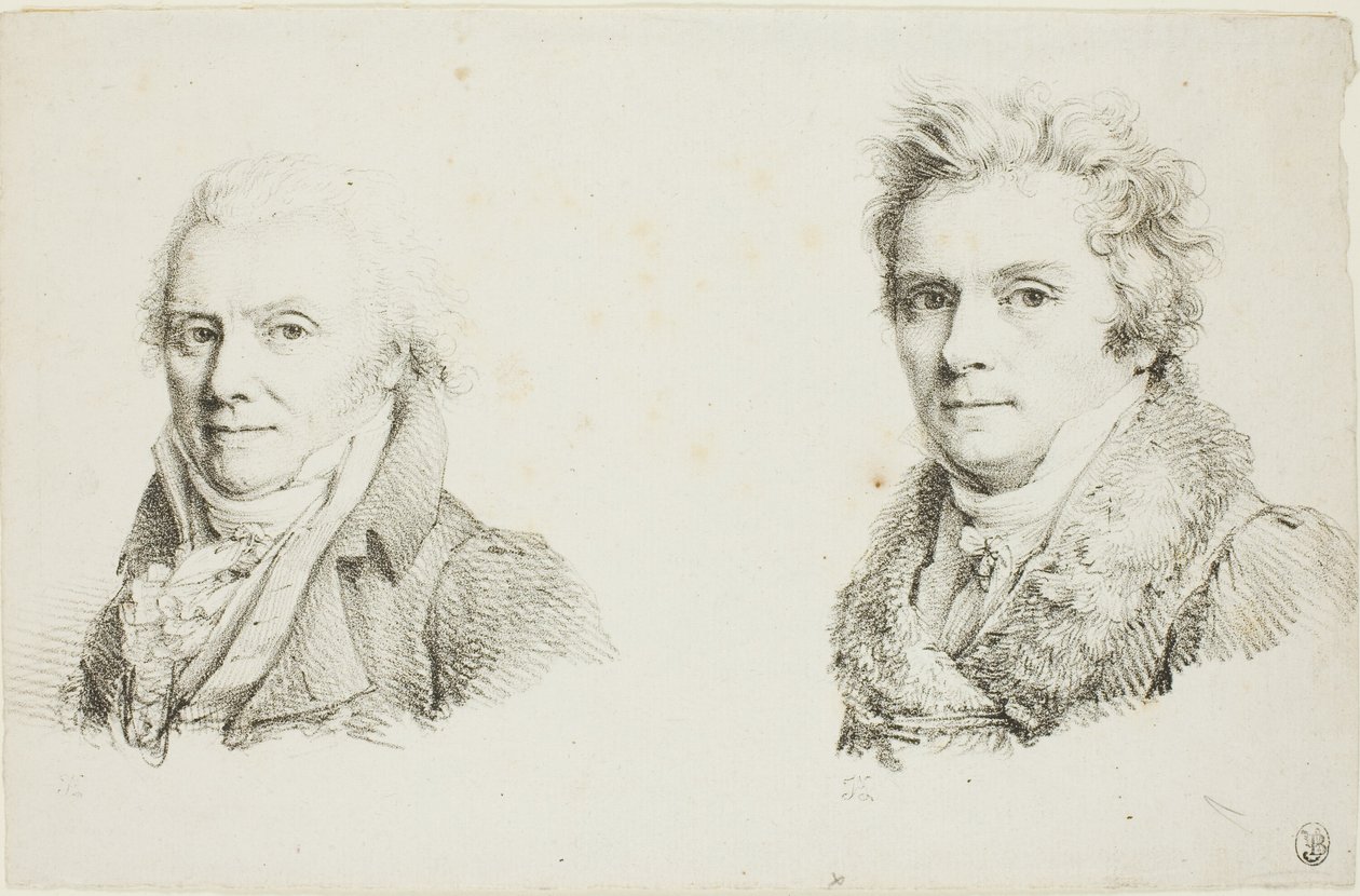 深色布料大衣自画像》和《毛领大衣自画像 作者 让·安托万·洛朗（Jean Antoine Laurent）