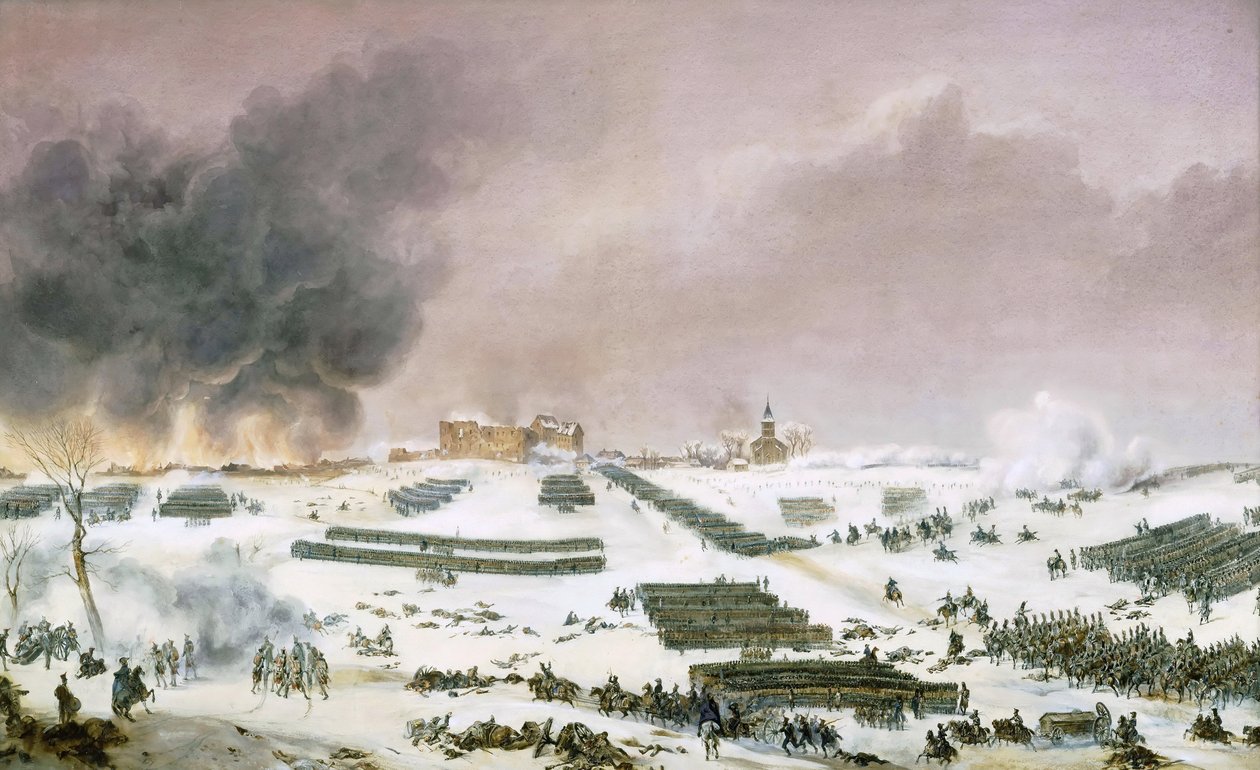 普鲁士和波兰战役（1806-1807）--西米恩-让-安托万-福特（1793-1861）。埃劳战役，1807年2月7日攻击墓地，法国历史博物馆，凡尔赛宫 作者 让·安托万·西缅堡