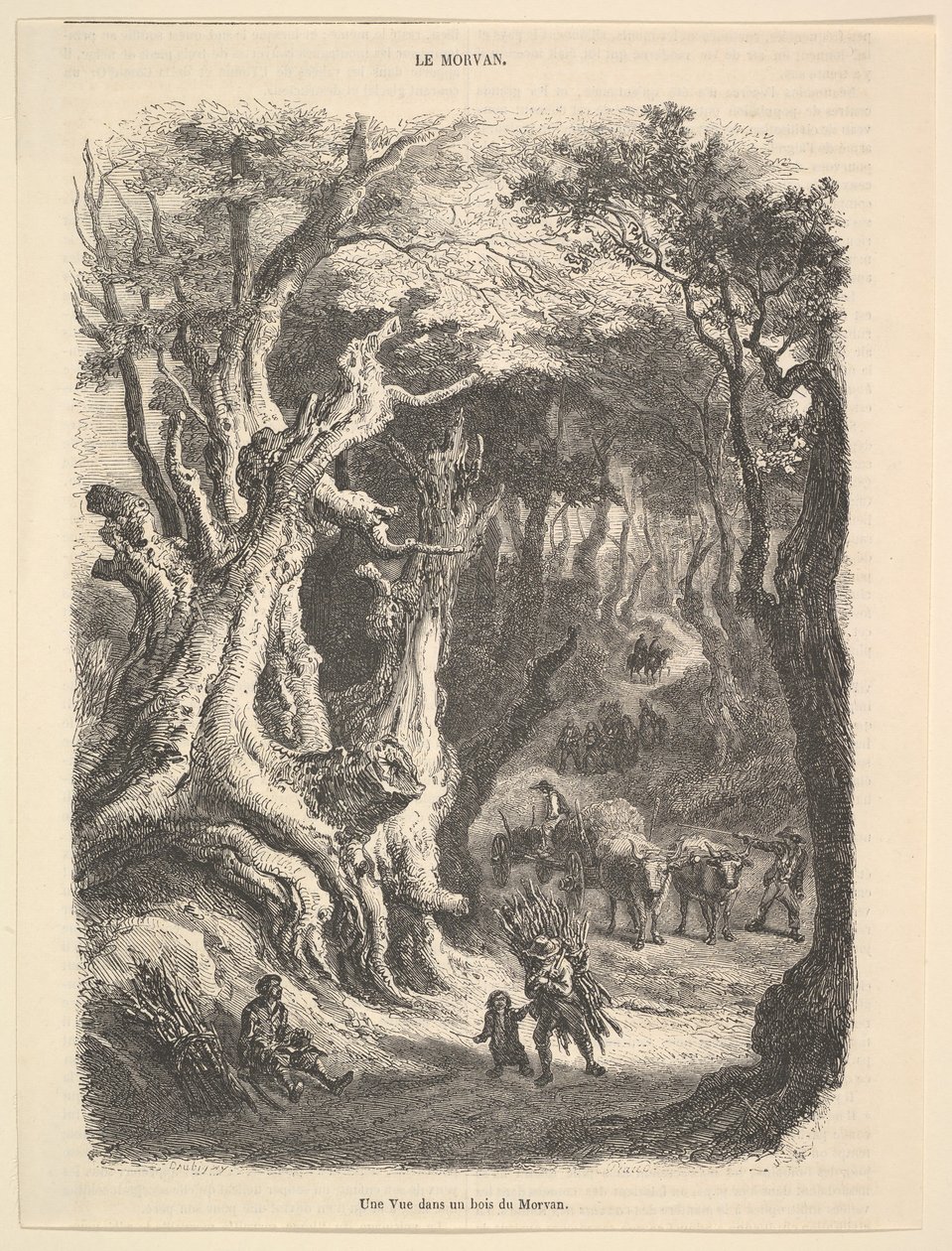 摩凡森林景观（1837-66）。 作者 让·安托万·沃托