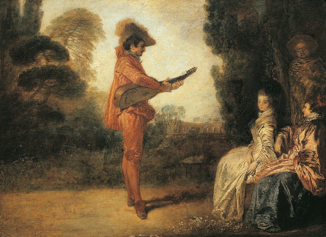 蓖麻（迷人），约 1713-1714 年，让-安托万·华托（Jean-Antoine Watteau，1684-1721 年），布面油画 作者 让·安托万·沃托