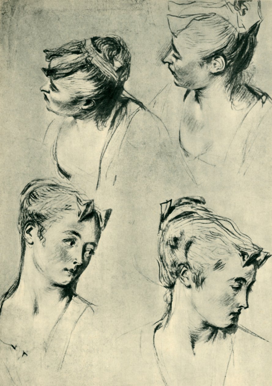 18世纪初，1943年，对女性头部进行了四项研究。 作者 让·安托万·沃托