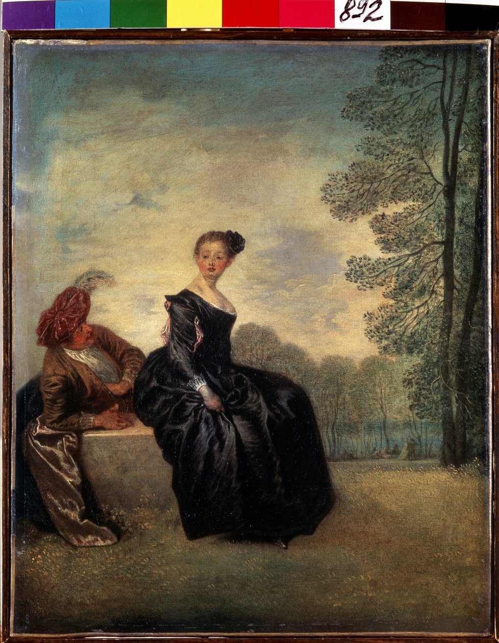 La boudeuse（任性的女人）。让-安托万-华托（1684-1721 年）的画作。布面油画，42 x 34 厘米 作者 让·安托万·沃托