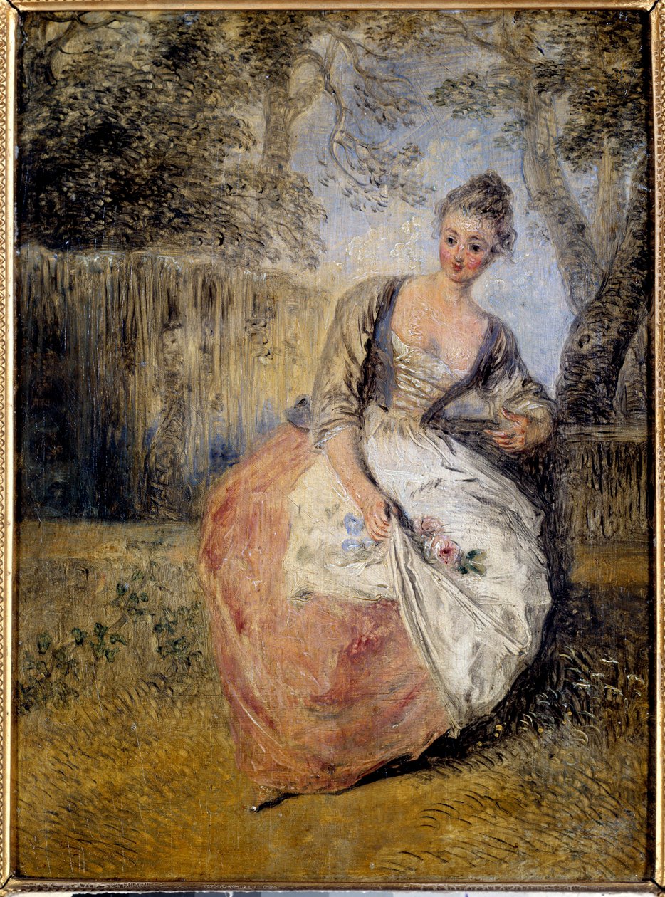 让·安托万·华托 (Jean Antoine Watteau) (1684-1721) 18 世纪的画作 太阳。 0.24x0.17 米尚蒂伊，孔德博物馆 作者 让·安托万·沃托