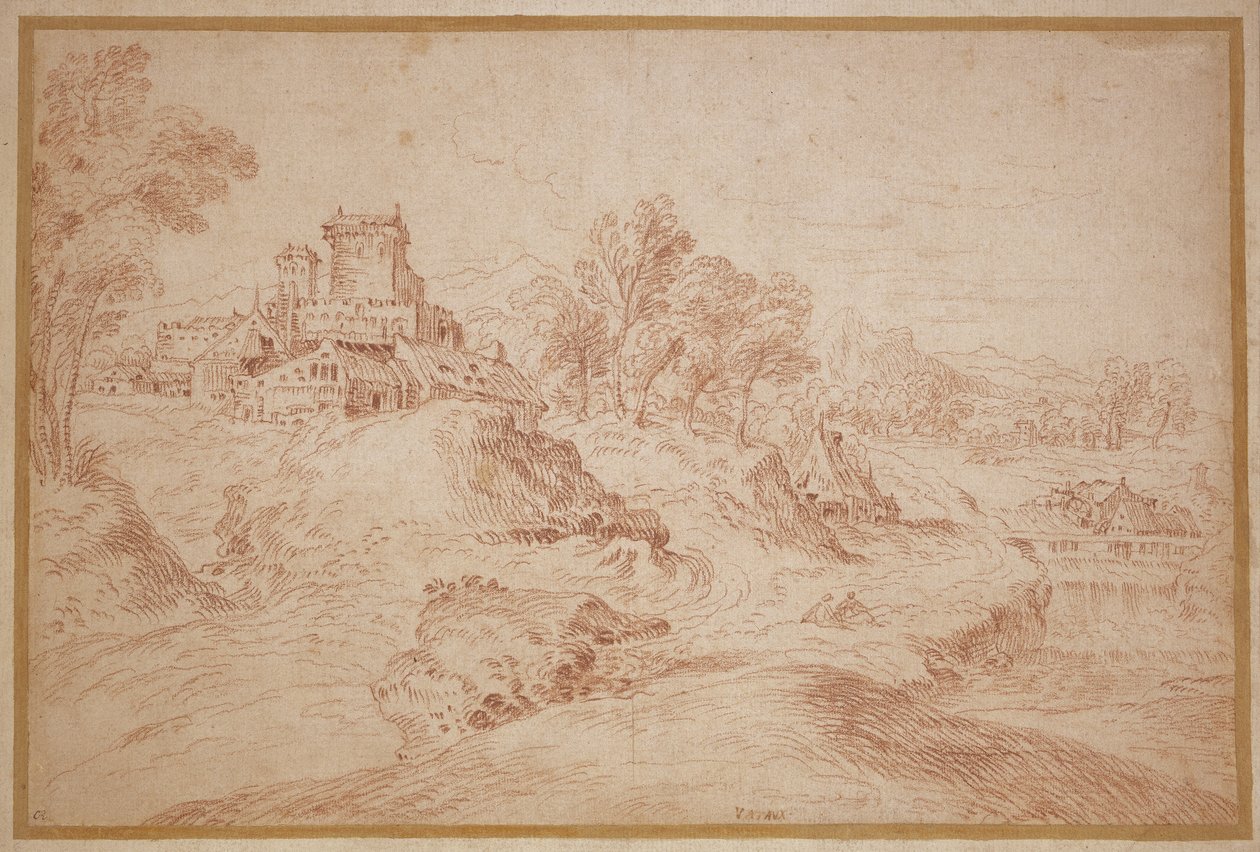 有城堡的风景，1716-18年 作者 让·安托万·沃托