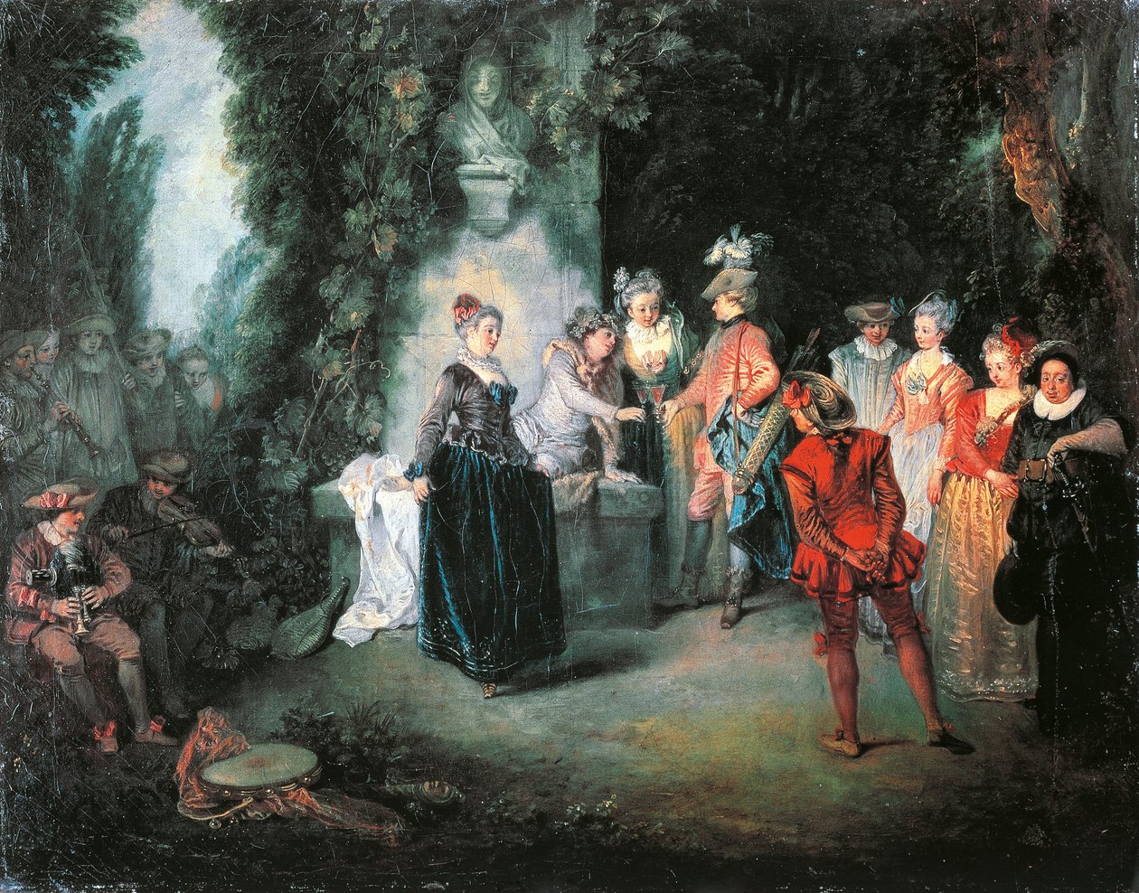 让-安托万·华托（Jean-Antoine Watteau，1684-1721 年）的《法国戏剧中的爱情》 作者 让·安托万·沃托