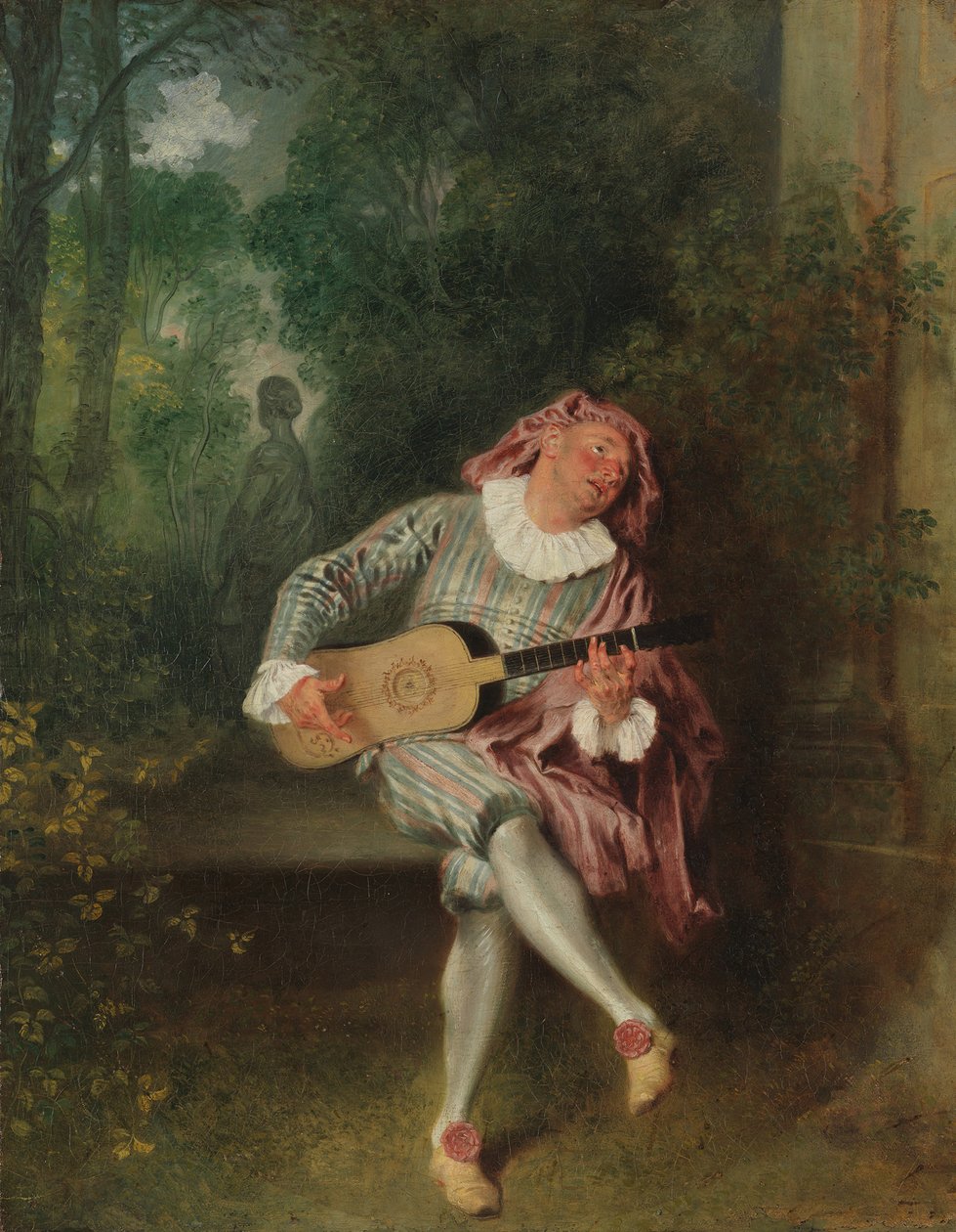 Mezzetin，ca。 1718至1720年。 作者 让·安托万·沃托