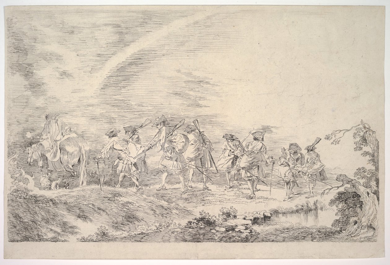 新兵要加入团，ca。 1715-16。 作者 让·安托万·沃托