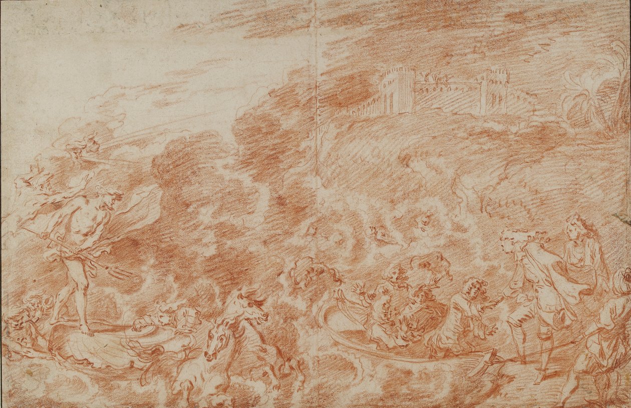 海上的风暴，18世纪 作者 让·安托万·沃托