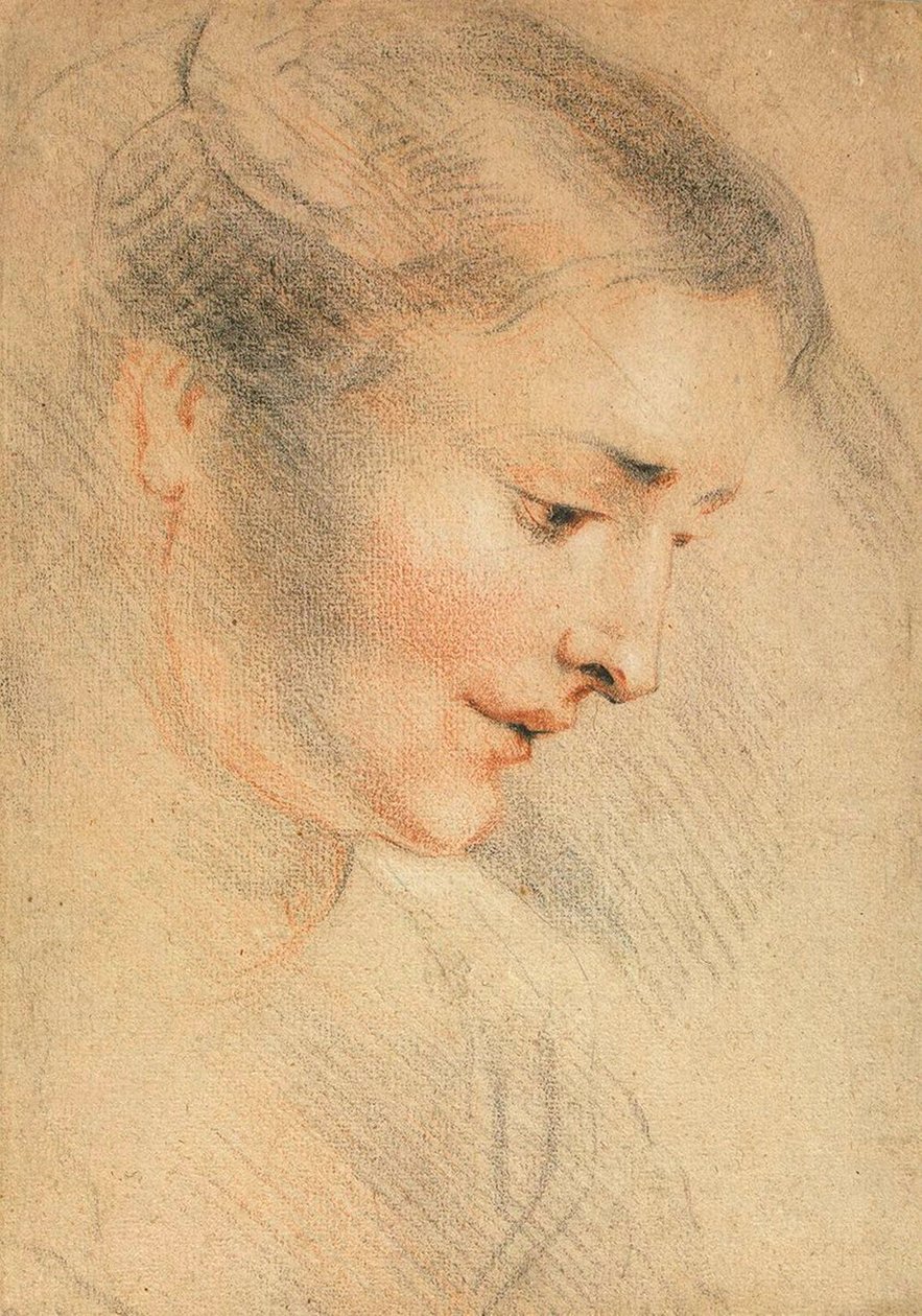 女人头的研究，1710年代。   作者 让·安托万·沃托