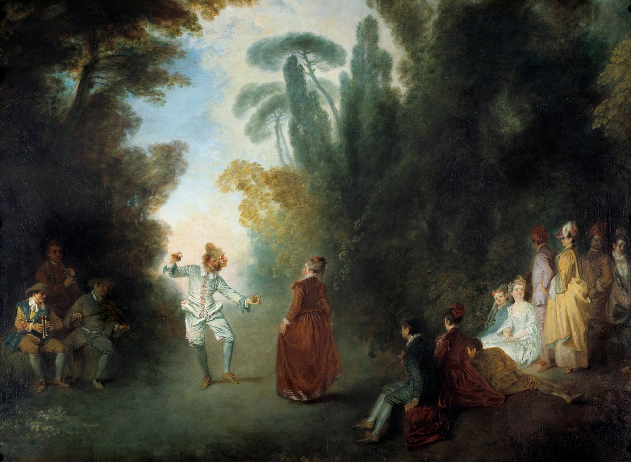 让·安托万·华托（Jean Antoine Watteau，1684-1721 年）的香槟舞会绘画，私人收藏 作者 让·安托万·沃托