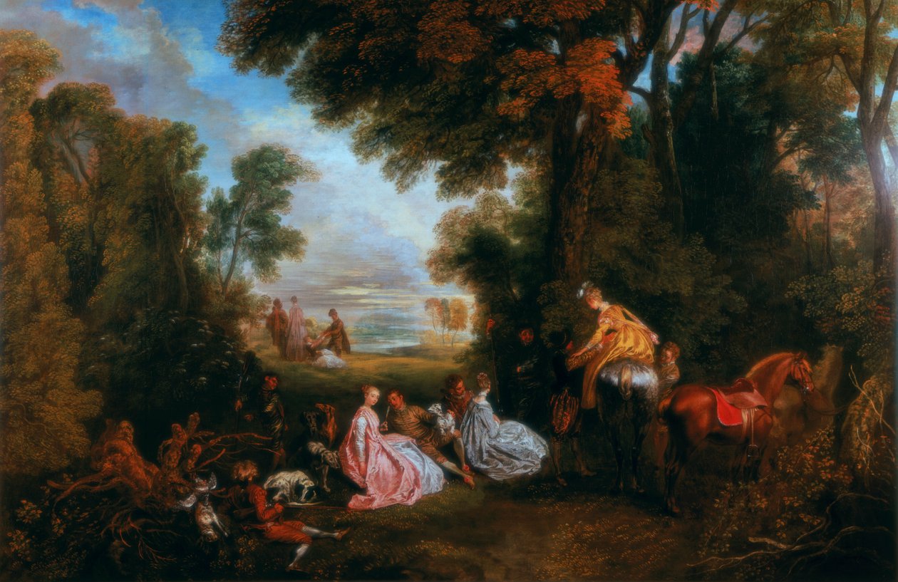 Chase Rendez-vous de chasse追逐期间的停战，1717-1720年。 作者 让·安托万·沃托