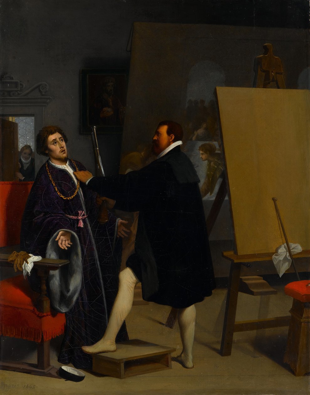 Aretino在Tintoretto工作室，1848年。 作者 让·奥古斯特·多米尼克·英格里斯